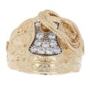 9ct Yellow Gold Cubic Zirconia Saddle Ring