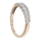 9ct Yellow And White Gold 0.25ct Brilliant Cut Diamond Half Eternity Ring