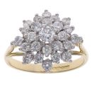 18ct Yellow Gold 1.00ct Brilliant Cut Diamond Cluster Ring