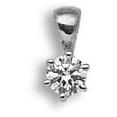 18ct White Gold 0.20ct Six Claw Diamond Solitaire Pendant
