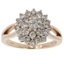 9ct Yellow Gold 1.00ct Brilliant Cut Diamond Cluster Ring