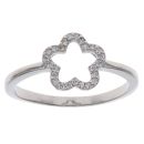 Silver Cubic Zirconia Flower Outline Ring By Icesia