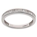 9ct White Gold 0.25ct Brilliant and Baguette Cut Diamond Half Eternity Ring