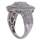9ct White Gold 1.75ct Brilliant and Baguette Cut Diamond Cluster Ring