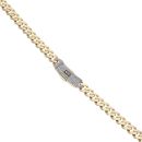 14ct Yellow Gold Monaco Classic Plain Pave Lock Curb Chain 24"