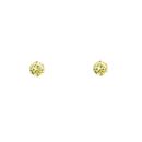 9ct Yellow Gold Light Peridot Cubic Zirconia Stud Earrings 3mm