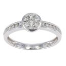 9ct White Gold 0.35ct Diamond Cluster Ring by Anya Belle
