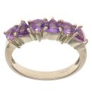 9ct Yellow Gold Amethyst Six Stone Fancy Ring