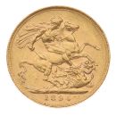 1894 Victoria Old Head UK Full Sovereign Coin