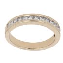 9ct Yellow Gold 0.75ct Princess Cut Diamond Half Eternity Ring