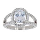 Silver Cubic Zirconia Oval Ring by Icesia
