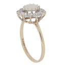 9ct Yellow Gold Opal and Cubic Zirconia Cluster Ring