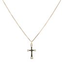 18ct Yellow Gold 0.10ct Brilliant Cut Diamond Cross Pendant and Chain 18"