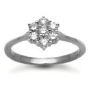 18ct White Gold 0.50ct 7 Stone Cluster Diamond Ring
