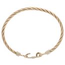 9ct Yellow and White Gold Twist Pattern Hinged Bangle