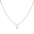 14ct Yellow Gold Children's Green Eye Pendant And Chain 14"