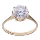 9ct Yellow Gold Cubic Zirconia Single Stone Ring