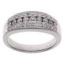 18ct White Gold 0.50ct Brilliant Cut Diamond Three Row Ring