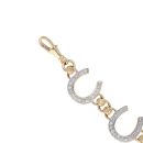 9ct Yellow Gold Cubic Zirconia Horse Shoe Bracelet 8"