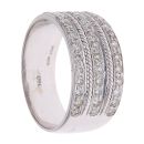 18ct White Gold 0.60ct Brilliant Cut Diamond Three Row Ring