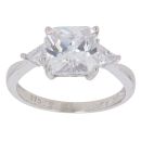 9ct White Gold Cubic Zirconia Three Stone Ring