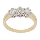 18ct Yellow Gold 1.00ct Brilliant Cut Diamond Trilogy Ring