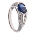 18ct White Gold 0.52ct Brilliant Cut Diamond and Sapphire Fancy Ring