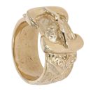 9ct Yellow Gold Double Buckle Ring