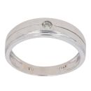 9ct White Gold 0.10ct Diamond Solitaire Signet Ring