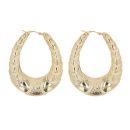 9ct Yellow Gold Scale Creole Earrings