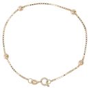 9ct Yellow Gold Box and Bead Bracelet 7"