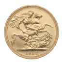 1957 Elizabeth II First Portrait Full Sovereign Coin