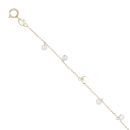 9ct Yellow Gold Cubic Zirconia and Circle Bracelet 7.5"