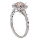 18ct Yellow Gold 0.20ct Brilliant Cut Diamond and Morganite Cluster Ring