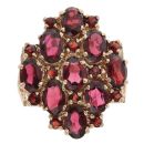 9ct Yellow Gold Garnet Cluster Ring