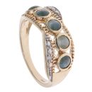 9ct Yellow Gold 0.05ct Cut Diamond and Cat`s Eye Ring