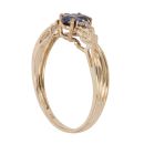 9ct Yellow Gold 0.05ct Brilliant Cut Diamond and Amethyst Solitaire Ring