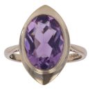 9ct Yellow Gold Amethyst Single Stone Ring