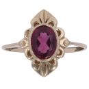 9ct Yellow Gold Garnet Solitaire Ring