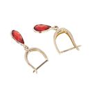 14ct Yellow Gold Garnet Drop Earrings