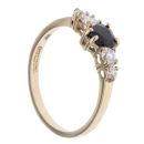 9ct Yellow Gold Cubic Zirconia and Sapphire Heart Ring
