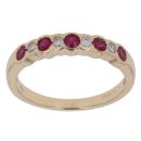 18ct Yellow Gold 0.10ct Diamond and Ruby Ring