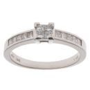 18ct White Gold 0.40ct Princess Cut Diamond Cluster Ring