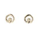 9ct Yellow Gold Claddagh Stud Earrings