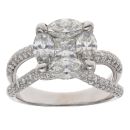 18ct White Gold 2.89ct Brilliant Cut Diamond Cluster Ring