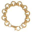 Sterling Silver Gold Plated Cubic Zirconia Belcher Bracelet 8.5"