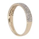 9ct Yellow Gold 0.25ct Brilliant Cut Diamond Three Row Ring