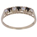 9ct Yellow Gold Cubic Zirconia and Sapphire Half Eternity Ring