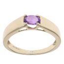9ct Yellow Gold Amethyst Solitaire Ring