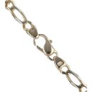 14ct Yellow and White Gold Figaro Chain 20"